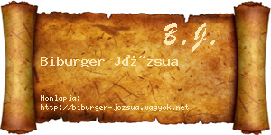 Biburger Józsua névjegykártya